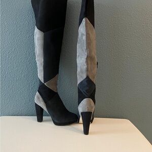 Madden Girl Black and Gray Over the Knee Boots